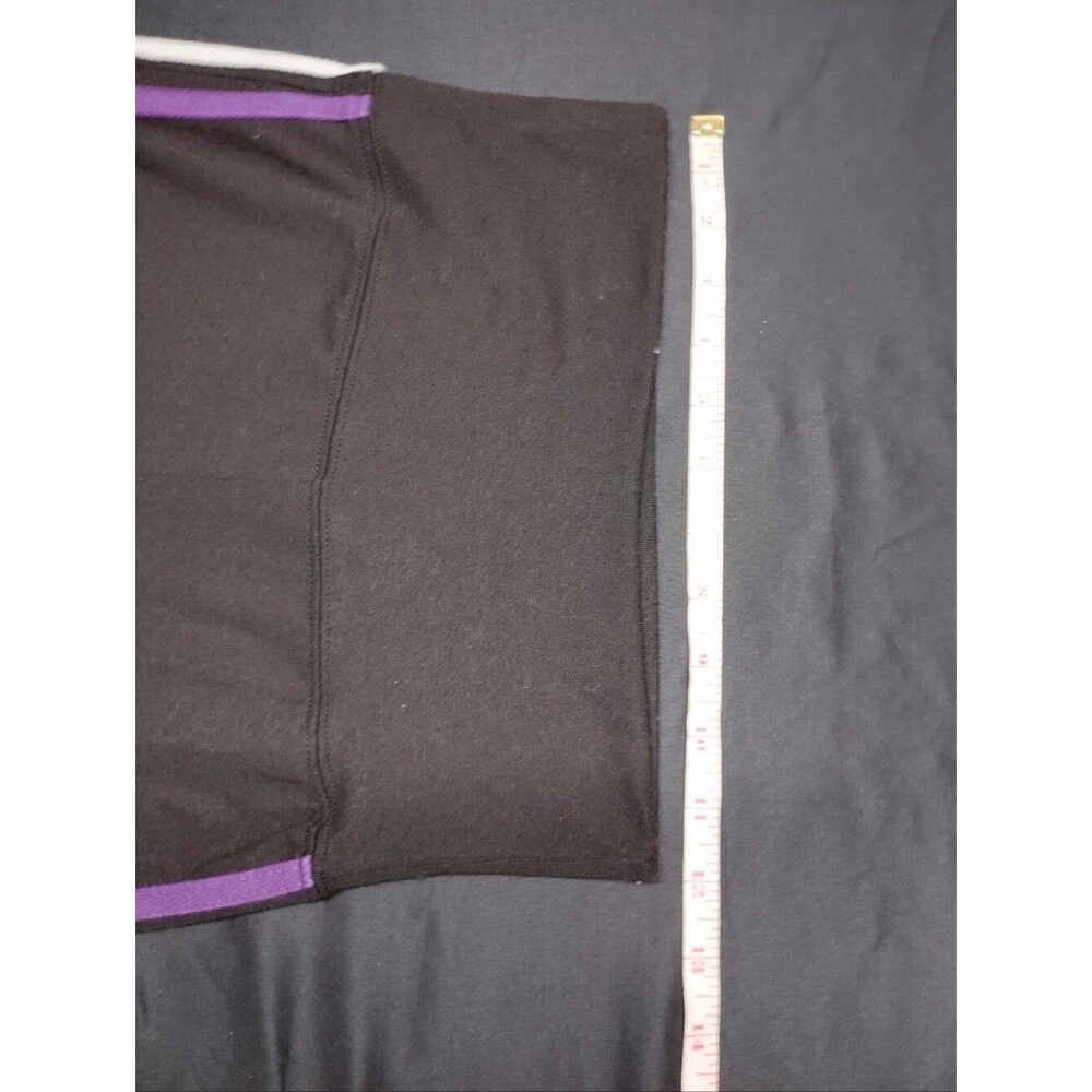 Sweet Vibes Black Track Pants with Purple & White Side Stripes - Picture 4 of 7
